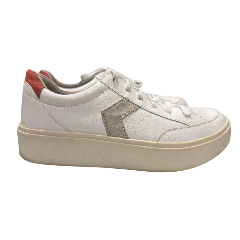 Dr. Scholl's Women's 8 Madison Lace Leather platform sneakers White Gray Casual